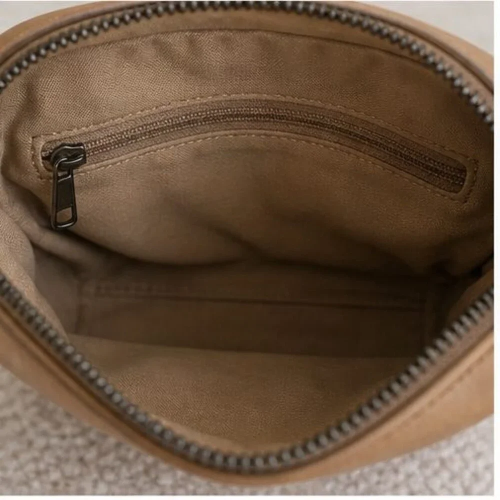 Navy Suede Crossbody Bag